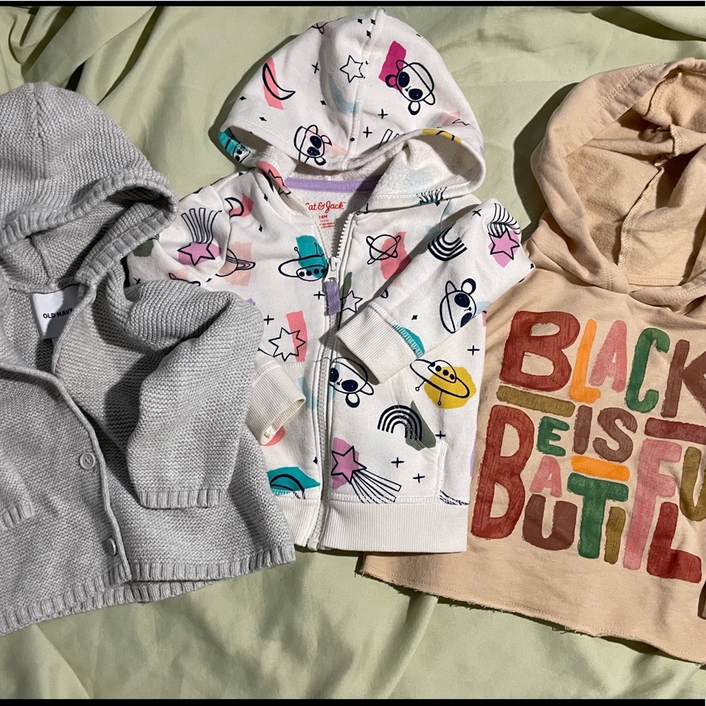 Lot of 3 toddler hoodies Sz 18months and 2t